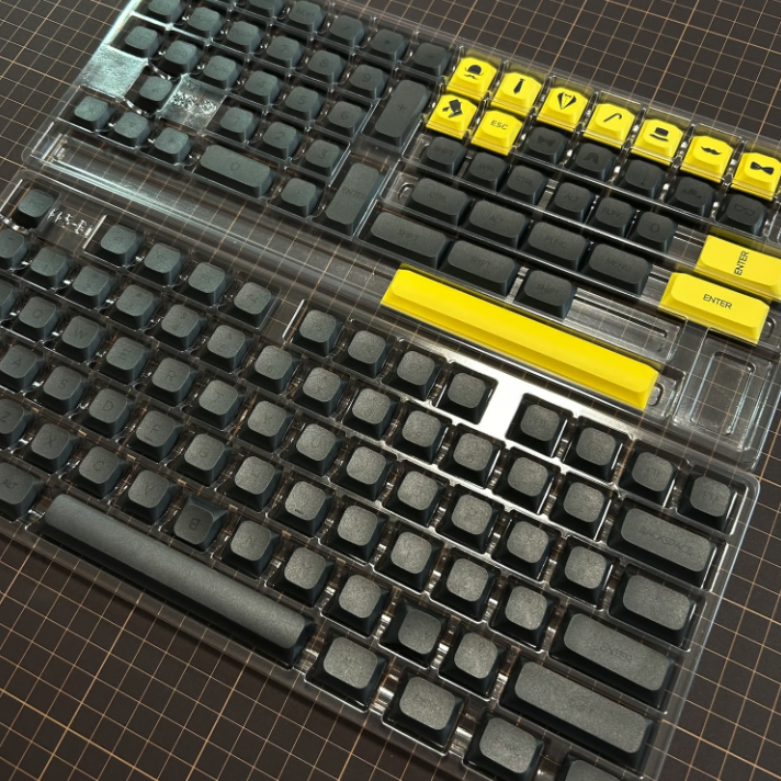 CherryMX Dye-Sub PBT ロープロファイルキーキャップセット(墨色)