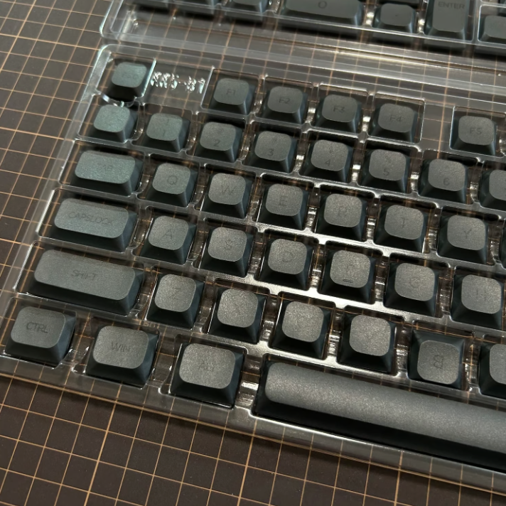 CherryMX Dye-Sub PBT ロープロファイルキーキャップセット(墨色)