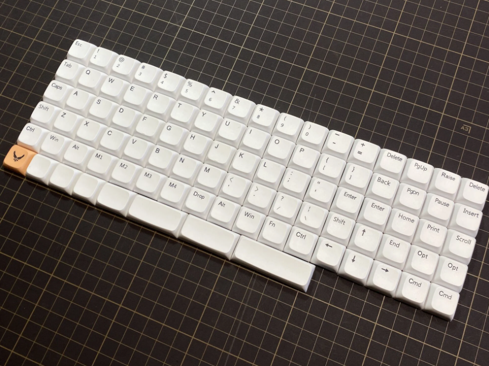 XDA DyeSub PBT 93 Orthlinear キーキャップセット(ホワイト)