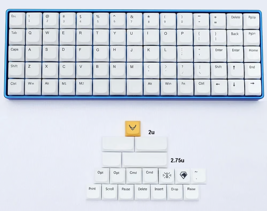 XDA DyeSub PBT 93 Orthlinear キーキャップセット(ホワイト)