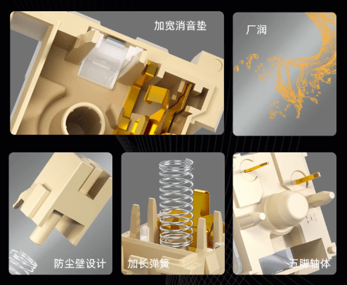 Kailh Midnight Pro Silent Tactile Switch (50gf/5pin/5pcs)