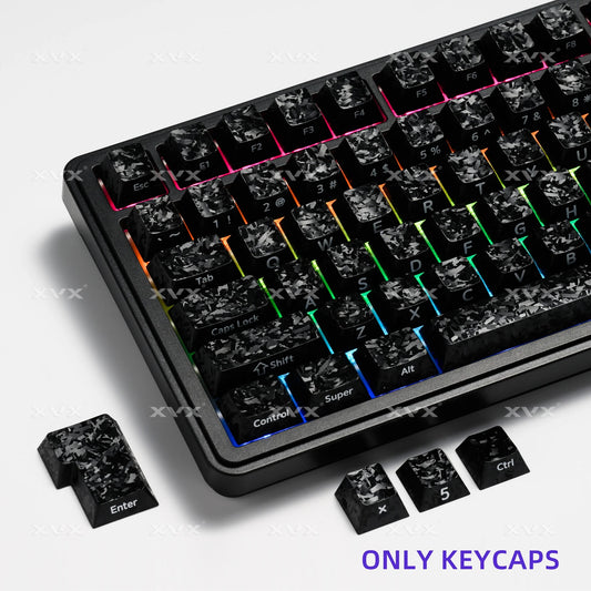 XVX Forged Carbon-Look Cherry Profile Keycaps Set 119-key(Base Kit)