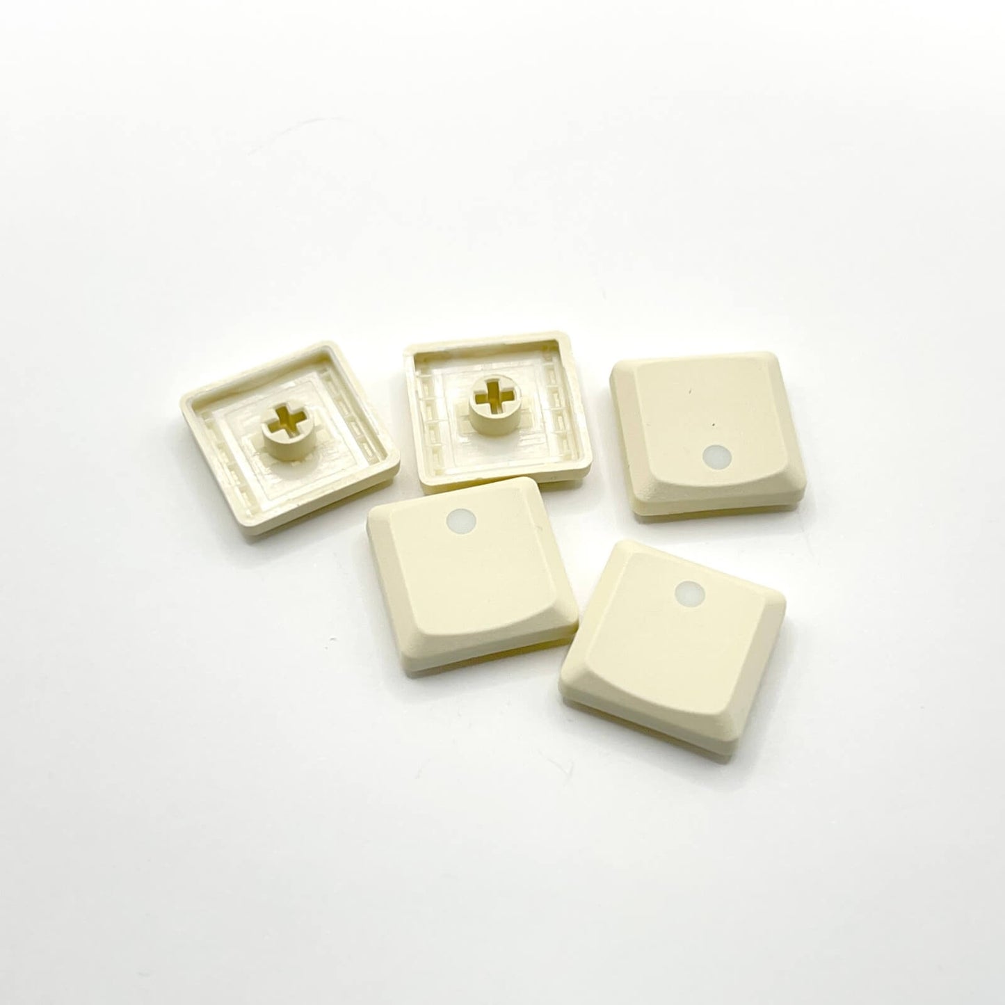 THT(Tai-Hao Thins)ロープロファイルキーキャップ(MX/クリーム /ドット/1個)
