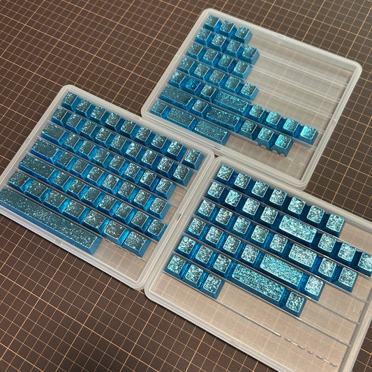 XVX Foil series Shine-Through Double-Shot Dye-Sub Cherry Profile Keycap Set(Titanium/ブルー)