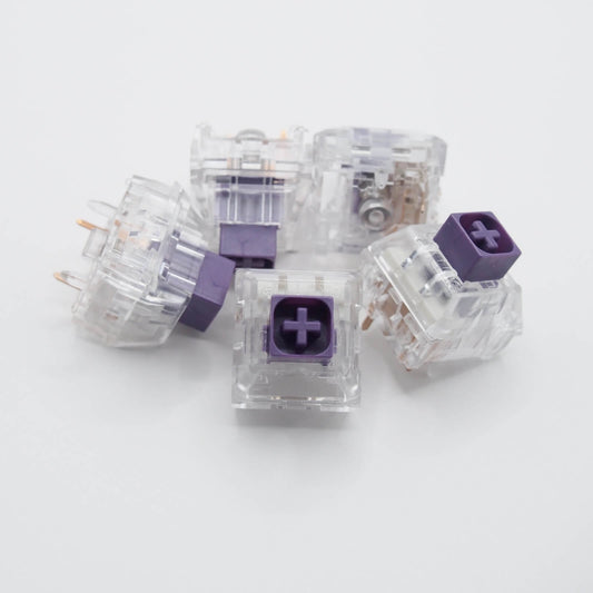 Kailh Crystal Pearlescent Purple タクタイル キースイッチ(45gf/5ピン/5個)