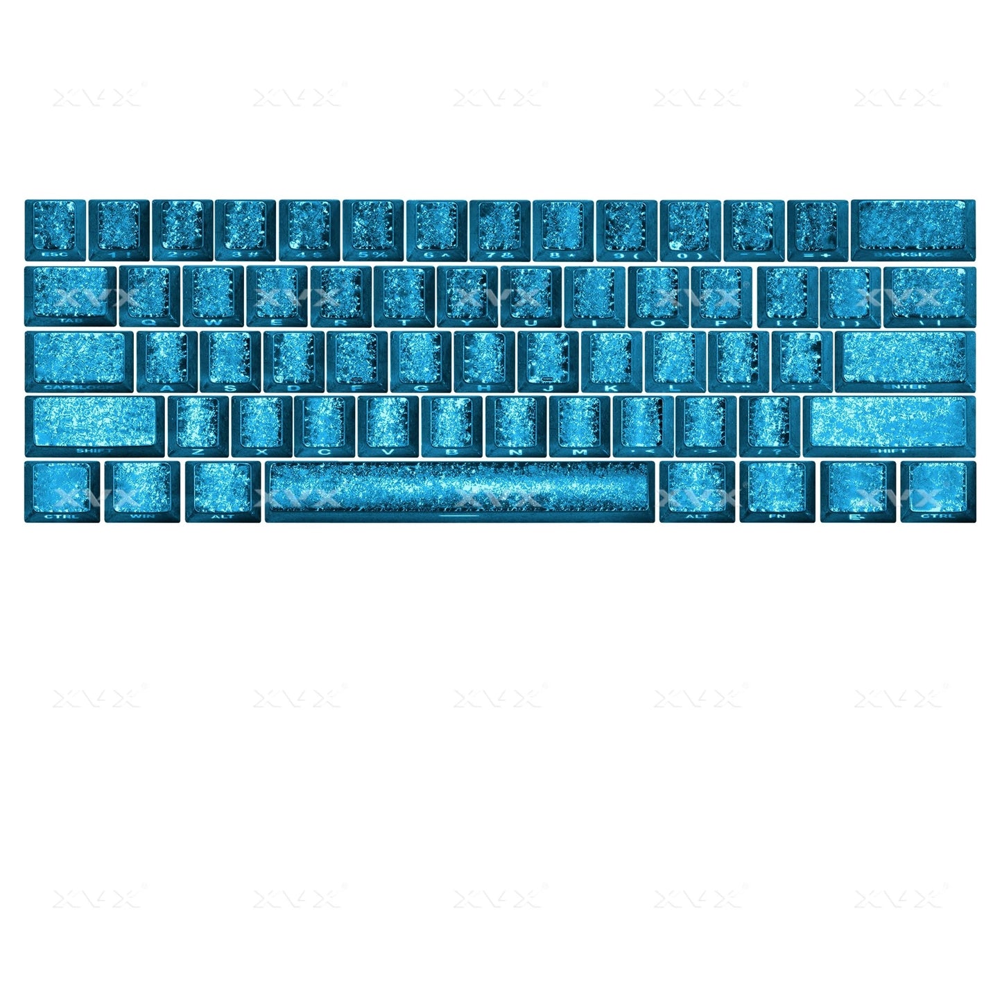 XVX Foil series Shine-Through Double-Shot Dye-Sub Cherry Profile Keycap Set(Titanium/ブルー)