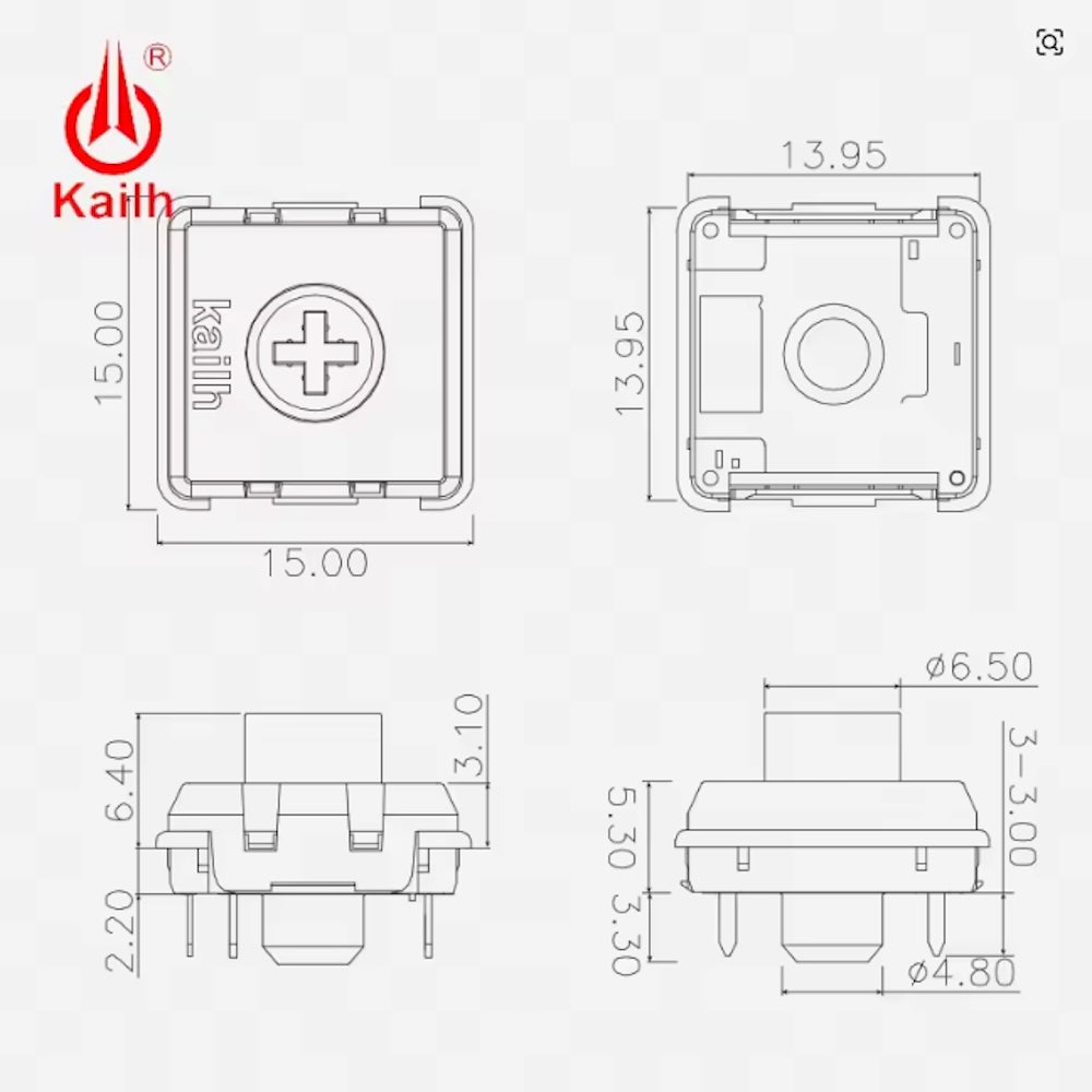 Kailh ChocV2 Red ロープロファイル リニア キースイッチ(ChocV2/50g/5個)