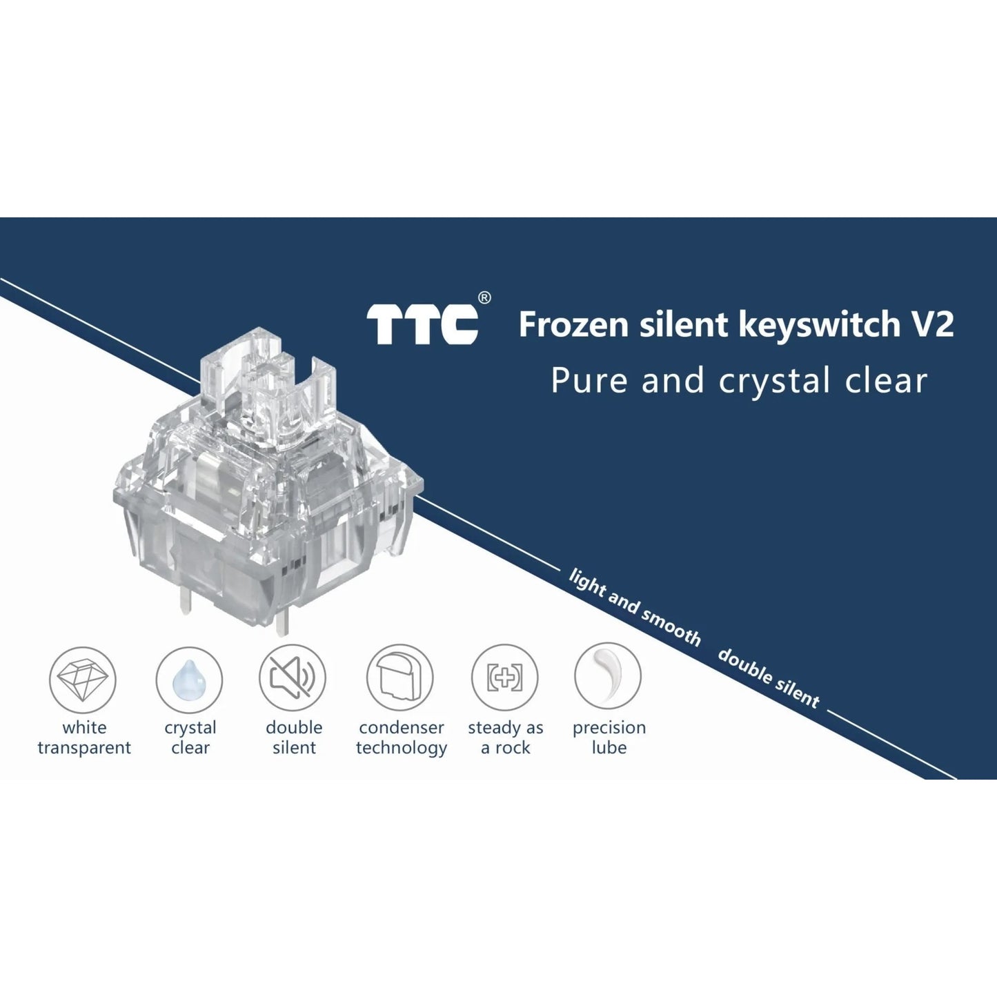 TTC FrozenSilent V2 サイレントリニア キースイッチ(3ピン/39g(A)/5個)