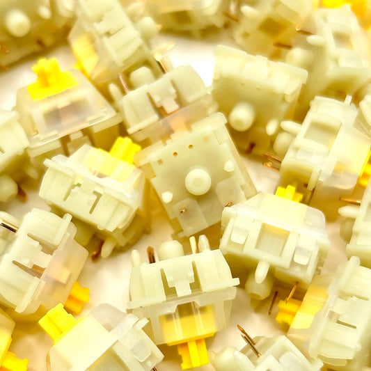 Gateron KS-3X1 Milky Yellow Pro リニア キースイッチ(50g/5ピン/5個)