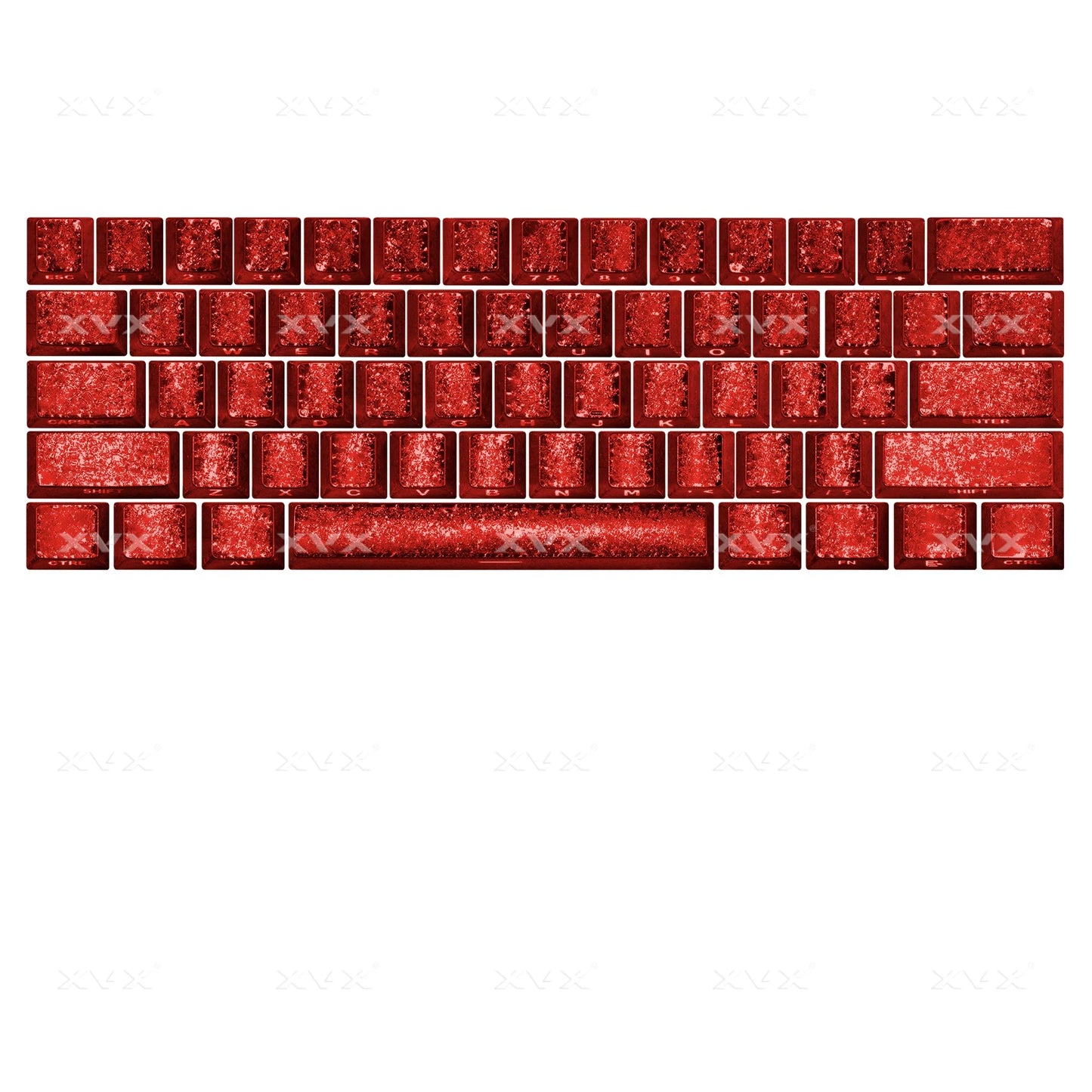 XVX Foil series Shine-Through Double-Shot Dye-Sub Cherry Profile Keycap Set(Kolwezi/レッド)