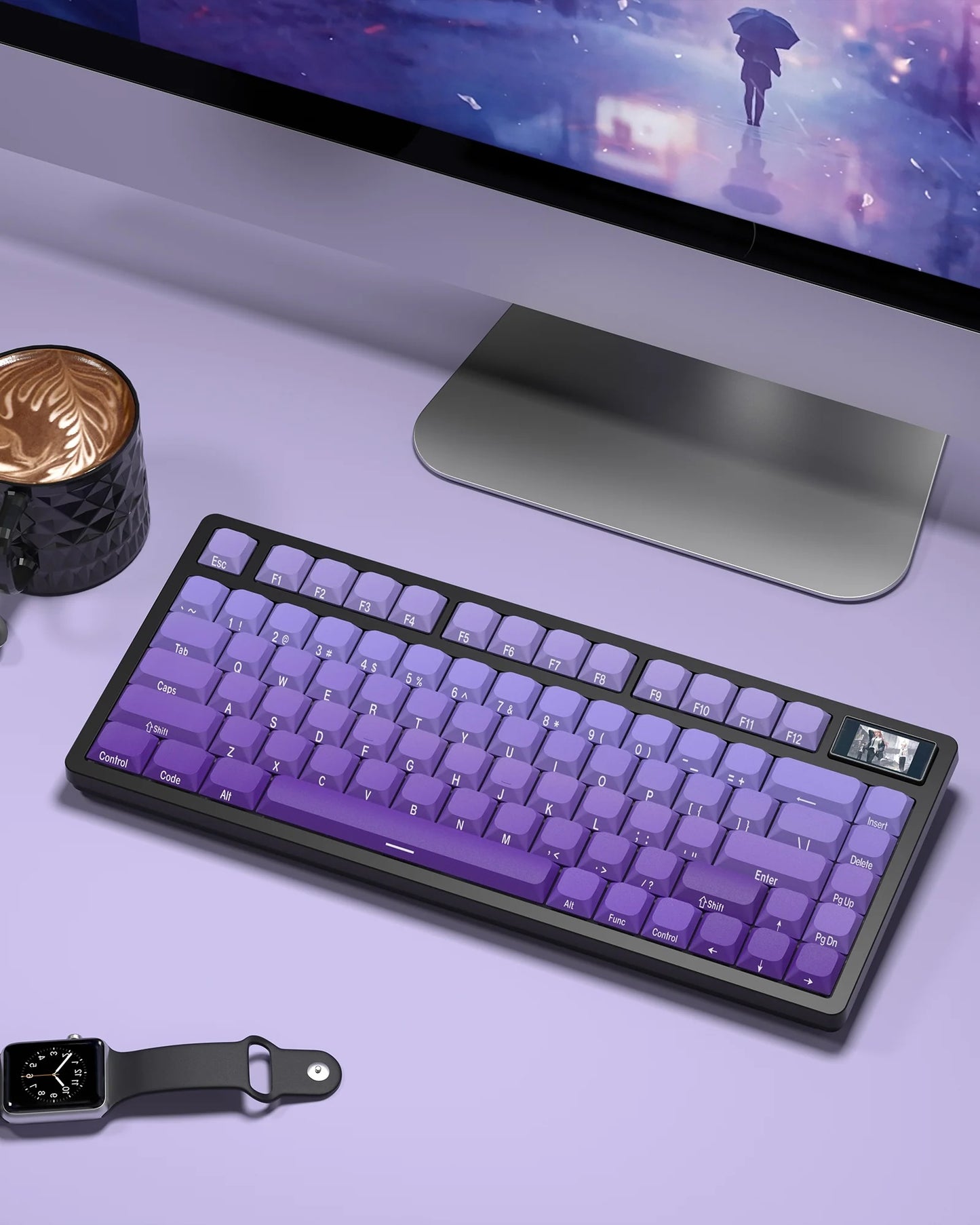 XVX Slope Low Profile Side-Printed Keycaps Set Purple Abyss(PBT/131キー)
