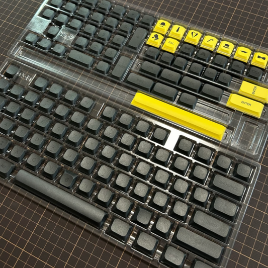 CherryMX Dye-Sub PBT ロープロファイルキーキャップセット（墨色）