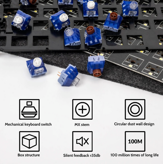 Kailh Deep Sea Silent Pro Box Switch Whale（サイレントタクタイル/3pin/40gf(O)/5pcs）