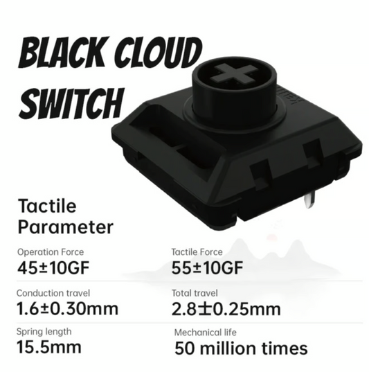 Kailh ALL-POM BLACK CLOUD ChocV2 ロープロファイルスイッチ（タクタイル/45gf(O)/5個）