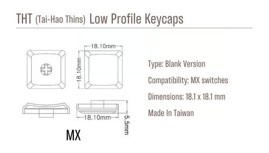 THT (Tai-Hao Thins) ロープロファイルキーキャップセット（PBT/MX/Hygge）