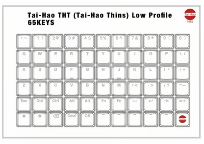 THT (Tai-Hao Thins) ロープロファイルキーキャップセット（PBT/MX/ブラック）