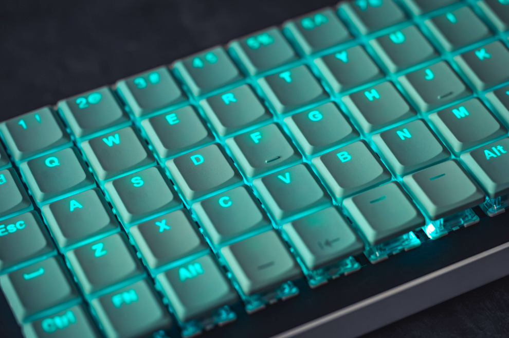 THT (Tai-Hao Thins) 65Key ロープロファイル キーキャップセット（PBT/MX/ミントブルー ...