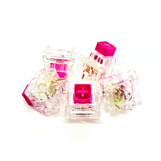 Kailh Pink Crystal Powder Purple Clicky Switch (55g/5pin/5pcs）