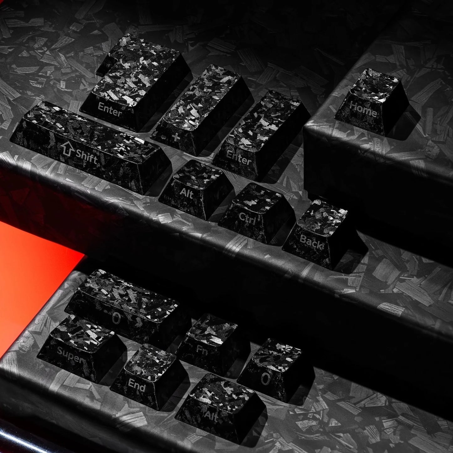 XVX Forged Carbon-Look Cherry Profile Keycaps Set 119-key（Base Kit）