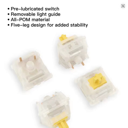 Gateron Milky Yellow Pro V3 リニア キースイッチ（50g/5ピン/5個）