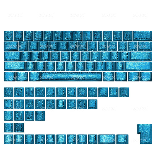 XVX Foil series Shine-Through Double-Shot Dye-Sub Cherry Profile Keycap Set（Titanium）