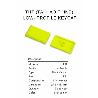 THT（Tai-Hao Thins）ロープロファイル キーキャップ 1.5U（MX/ブリスクレモン/1個）
