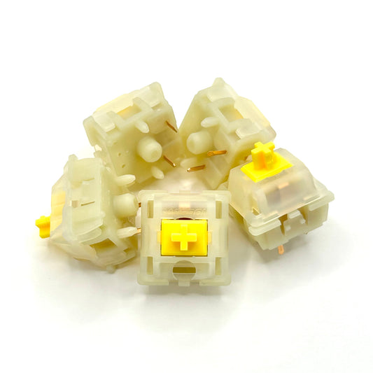 Gateron KS-3X1 Milky Yellow Pro リニア キースイッチ（50g/5ピン/5個）