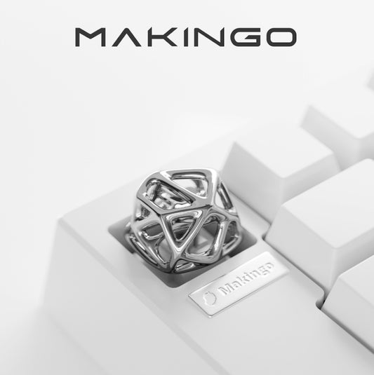 Makingo Crystal lattice of cells アルチザン メタルキーキャップ（シルバーカラー）