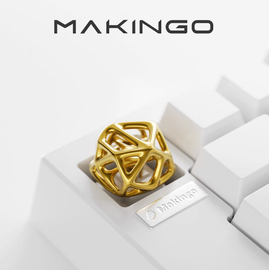 Makingo Crystal lattice of cells アルチザン メタルキーキャップ（ゴールドカラー）