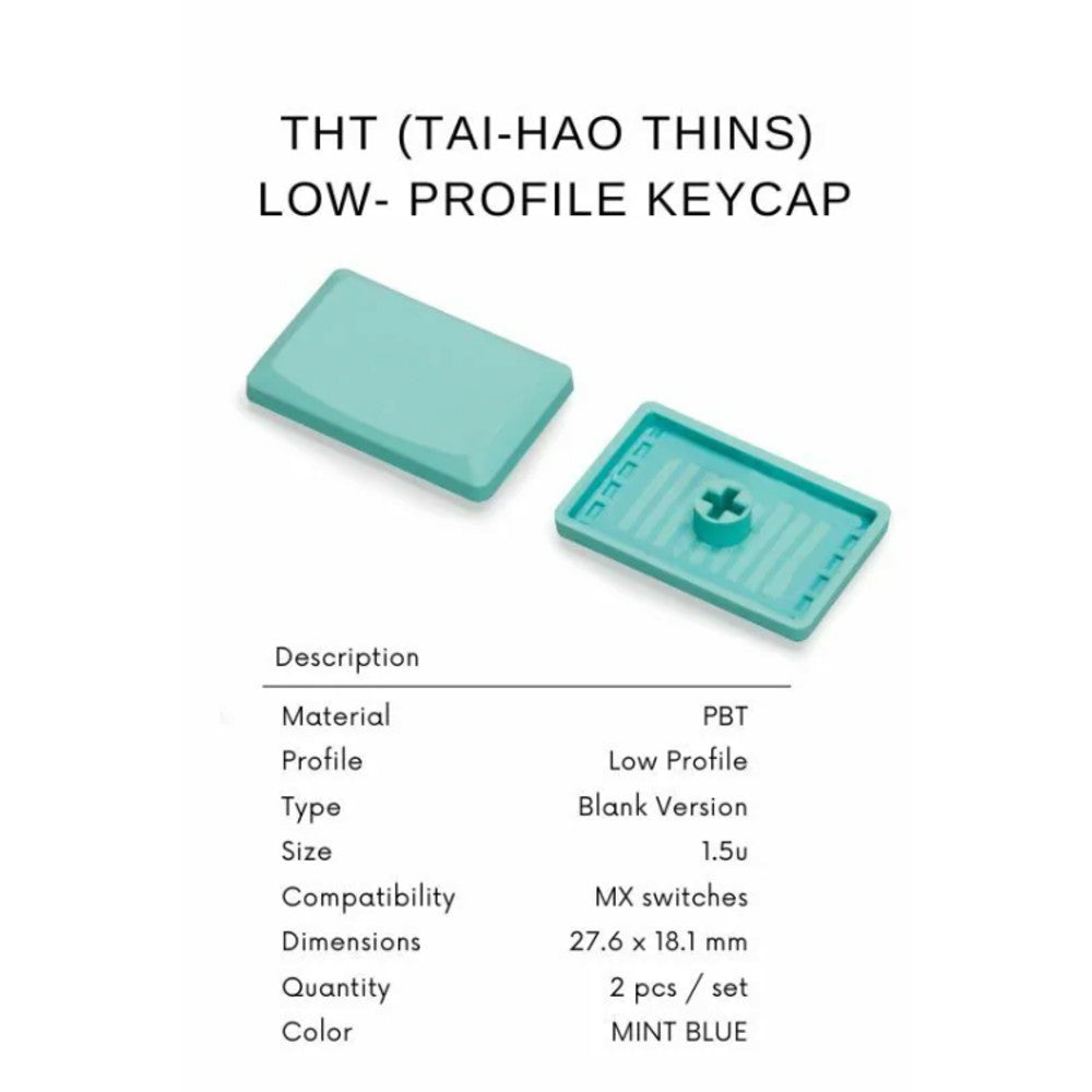 THT（Tai-Hao Thins）ロープロファイル キーキャップ 1.5U（MX/ミントブルー/1個）