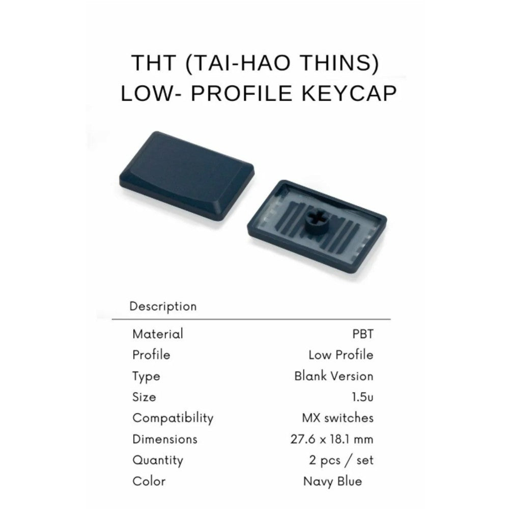 THT（Tai-Hao Thins）ロープロファイル キーキャップ 1.5U（MX/ネイビーブルー/1個）
