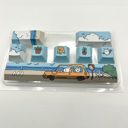 かわいいキーキャップ 8キーセット（うさぎ/PBT/昇華印刷）