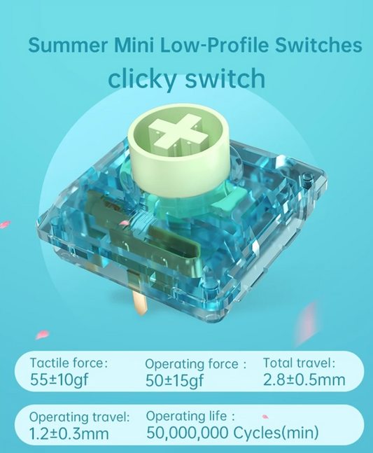 Kailh Summer MINI ロープロファイル クリッキー キースイッチ（ChocV2/50gf/5個）