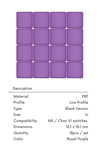 THT（Tai-Hao Thins）ロープロファイル キーキャップ（MX/PBT/ロイヤルパープル/1個）