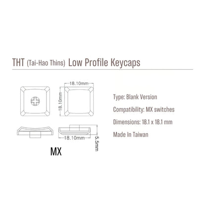 THT（Tai-Hao Thins）ロープロファイルキーキャップ（ホーミング/MX/ホワイト/1個）