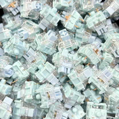 TTC Silent Bluish White Keyswitchがたくさん映ったカラー画像です。