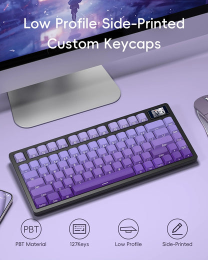 XVX Slope Low Profile Side-Printed Keycaps Set Purple Abyss（PBT/131キー）