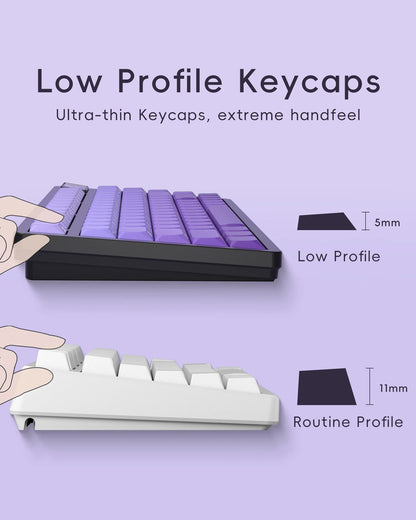 XVX Slope Low Profile Side-Printed Keycaps Set Purple Abyss（PBT/131キー）