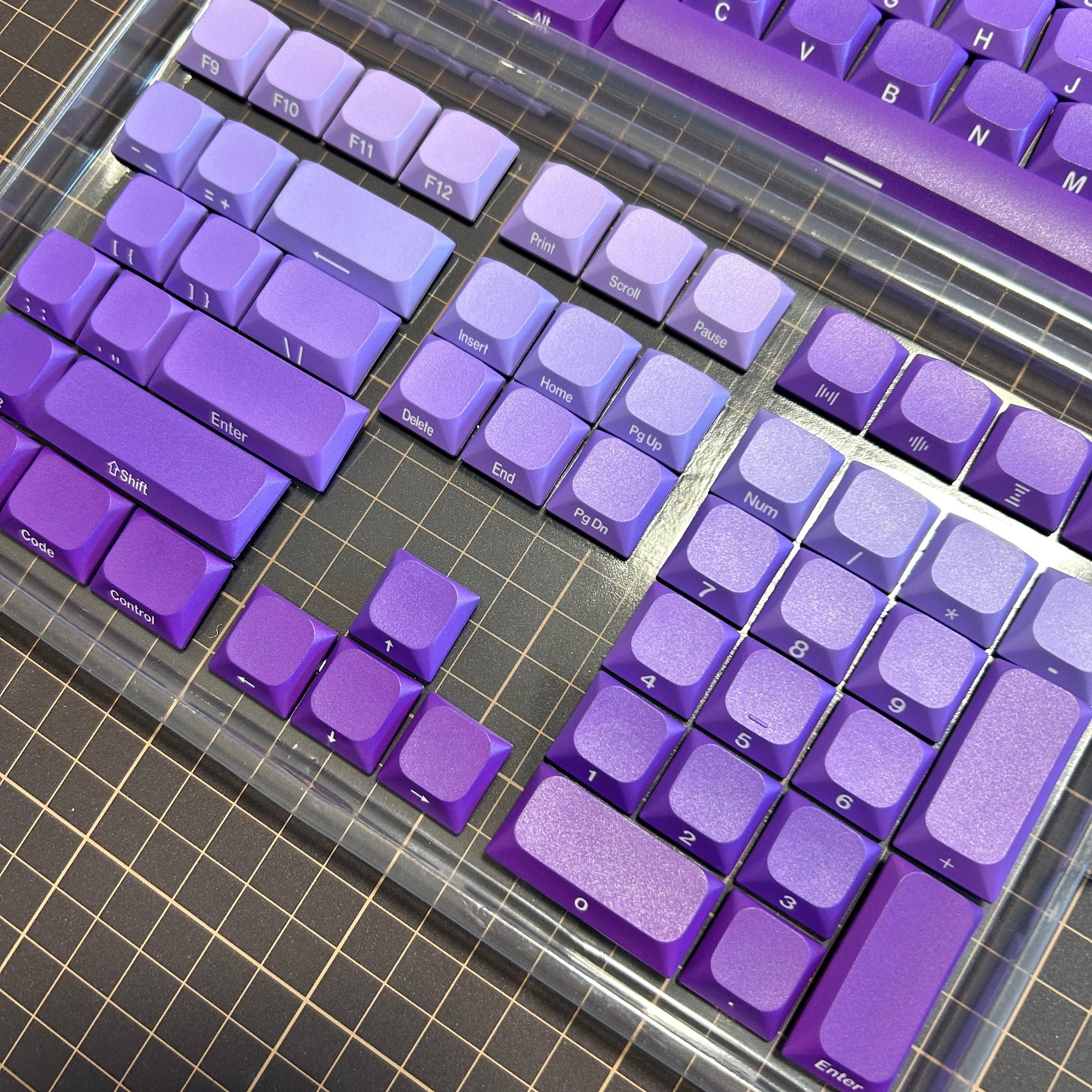 XVX Slope Low Profile Side-Printed Keycaps Set Purple Abyss（PBT